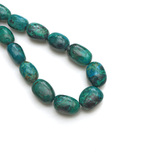 Chrysocolla Smooth Tumble Beads, 14x19 to 19x22 mm, Chrysocolla Jewelry Handmade Gift for Women, 20 Inches Full Strand, Price Per Strand