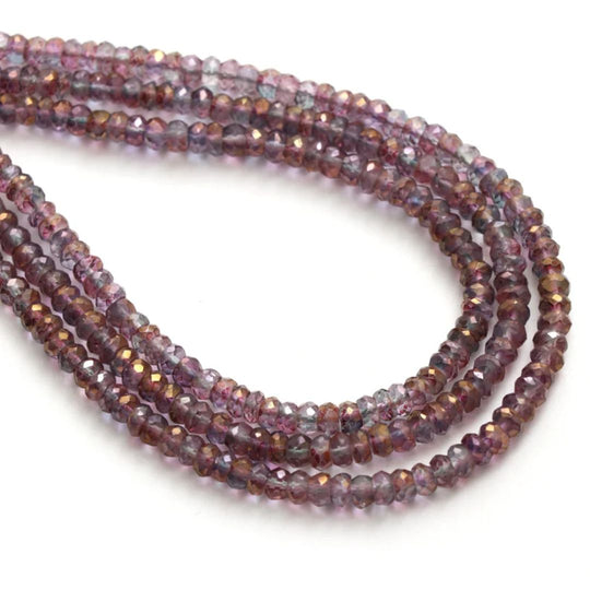 4 mm to 4.5 mm Mystic Quartz Faceted Rondelle Beads