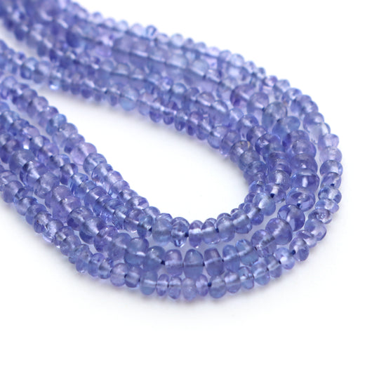 Tanzanite Smooth Rondelle Beads, 2.5 mm to 3 mm, Tanzanite Jewelry Making Beads, Tanzanite Rondelle Beads, 6 Inch Strand, Price Per Strand
