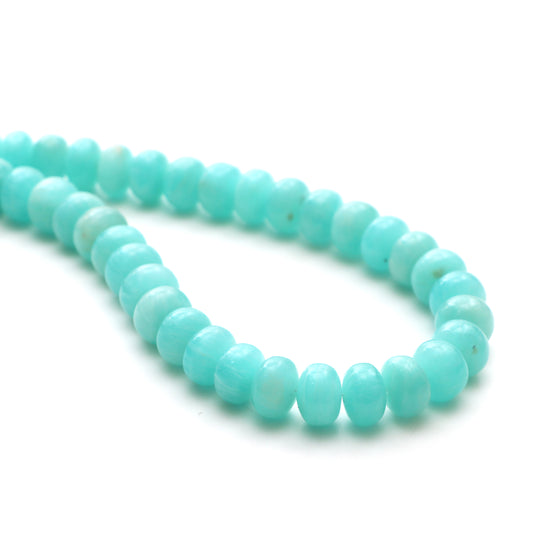Amazonite smooth rondelle beads, 10 mm, Amazonite Jewelry Making beads, Rondelle shape beads, 20 inches strand, Price per strand