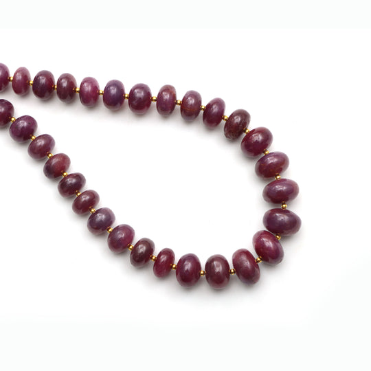 Ruby Smooth Rondelle Beads, 8.5 mm To 13.5 mm, Ruby Jewelry Making Beads, Ruby Beads, Ruby jewelry, 18 Inches Full Strand, Price Per Strand