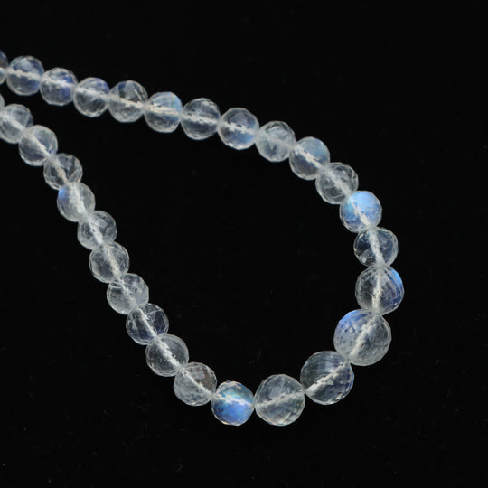 Rainbow moonstone faceted round balls beads | Natural faceted round shape moonstone beads strand | Blue moonstone round faceted beads bunch