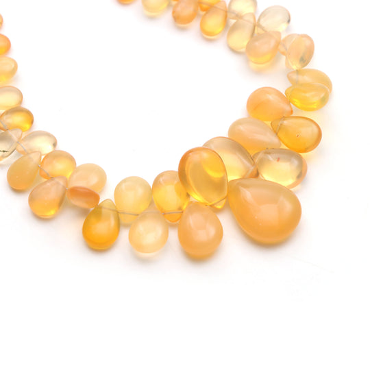 Fire Opal Smooth Pear Beads, 3.5x5 mm To 12x17 mm, Fire Opal Jewelry Making Beads, Opal Beads, Fire Opal Pear, 7.5 Inches, Price Per Strand