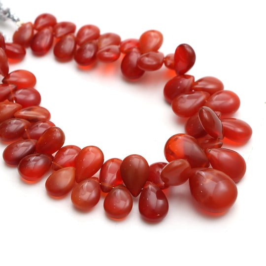 Fire Opal Smooth Pear Beads, 6x9 mm To 12.5x16 mm, Fire Opal Jewelry Making Beads, Opal Beads, Fire Opal Pear, 7.5 Inches, Price Per Strand