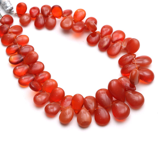 Fire Opal Smooth Pear Beads, 6x8.5 mm To 9x14 mm, Fire Opal Jewelry Making Beads, Opal Beads, Fire Opal Pear, 8 Inches, Price Per Strand
