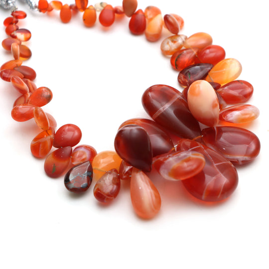 Fire Opal Smooth Pear Beads, 3.5x5 mm To 17x25.5 mm, Fire Opal Jewelry Making Beads, Opal Beads, Fire Opal Pear, 8 Inches, Price Per Strand