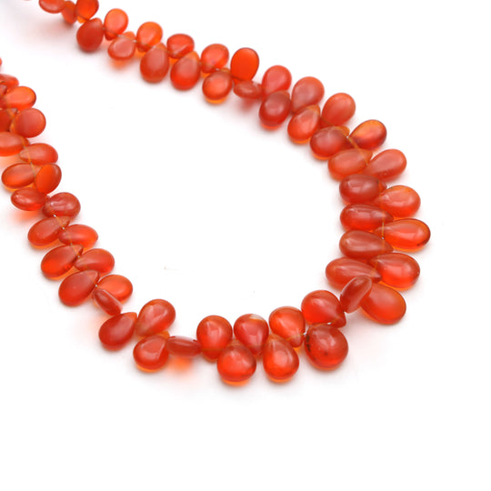 Fire Opal Smooth Pear Beads, 4x6 mm To 6x10 mm, Fire Opal Jewelry Making Beads, Opal Beads, Fire Opal Pear, 8 Inches, Price Per Strand