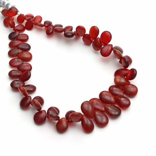 Fire Opal Smooth Pear Beads, 4x6 mm To 7x11 mm, Fire Opal Jewelry Making Beads, Opal Beads, Fire Opal Pear, 8 Inches, Price Per Strand