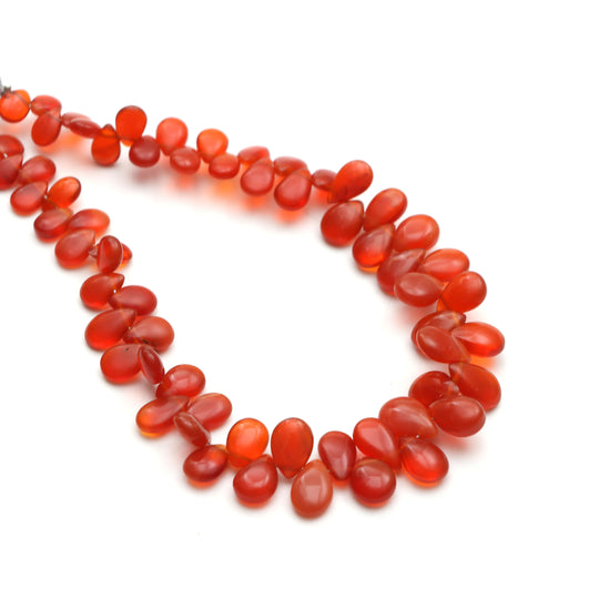 Fire Opal Smooth Pear Beads, 4x6 mm To 6x9 mm, Fire Opal Jewelry Making Beads, Opal Beads, Fire Opal Pear, 8 Inches, Price Per Strand
