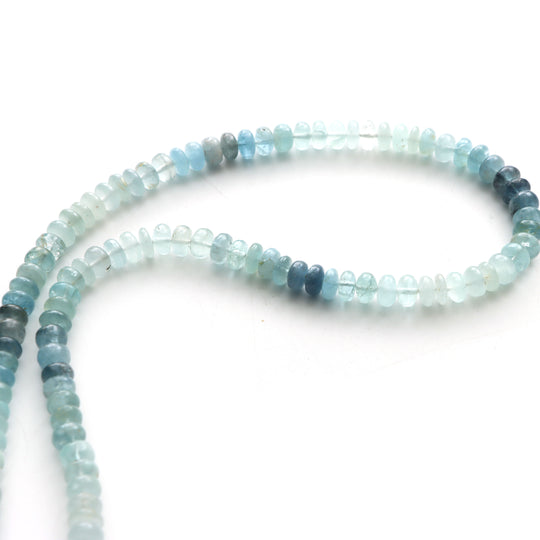 Multi Aquamarine Smooth Rondelle Beads, 7 mm, Aquamarine Jewelry Making Beads, Smooth Aquamarine Beads, 18 Inches Strand, Price Per Strand