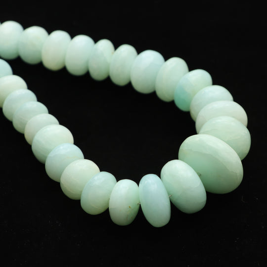 Peru opal smooth rondelle beads, 9 mm to 21 mm, Peru opal jewelry making beads, Rondelle shape peru opal, 18 inch strand, Price per strand