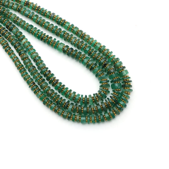 Natural Emerald Smooth Coin Beads, 4 mm To 6.5 mm, Emerald Beads, Emerald Jewelry Making Beads, 18 Inches Full Strand, Price Per Strand