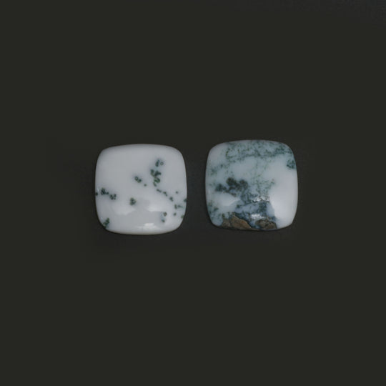 Natural Textured Blue Opal Smooth Square Loose Gemstone, 15x15 mm, Blue Opal Gemstone, Plain Square Cabs, Pair ( 2 Pieces )