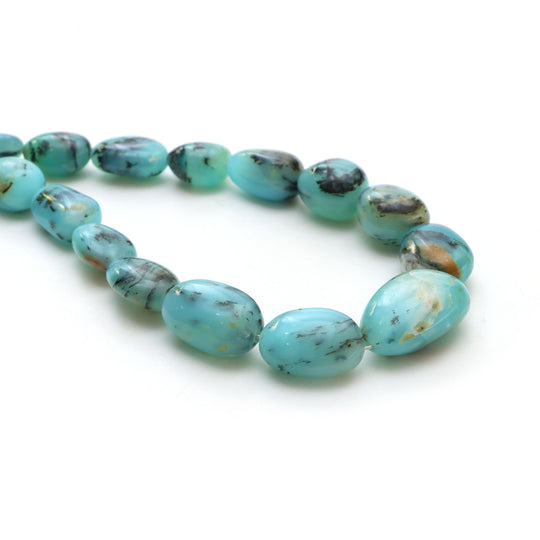 Peruvian opal smooth tumble beads, 10x12 mm to 19.5x29 mm, Plain peruvian opal beads, Tumble shape opal, 20 inches strand, Price per strand