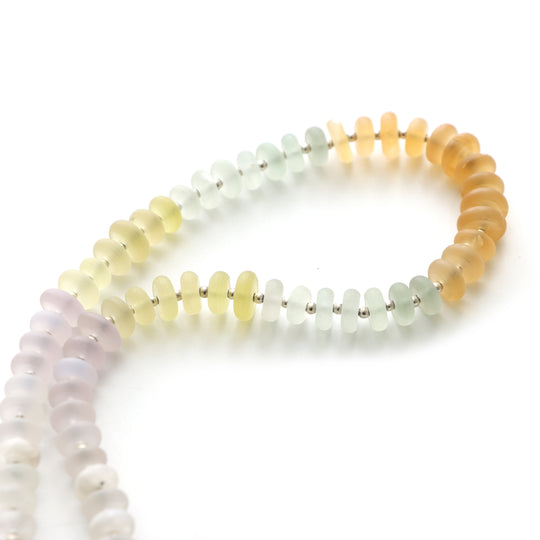 Multi Aquamarine Matte Finish Rondelle Beads, 7 mm To 9.5 mm, Aquamarine Jewelry Making Beads, Plain Aqua Beads, 14 Inches, Price Per Strand