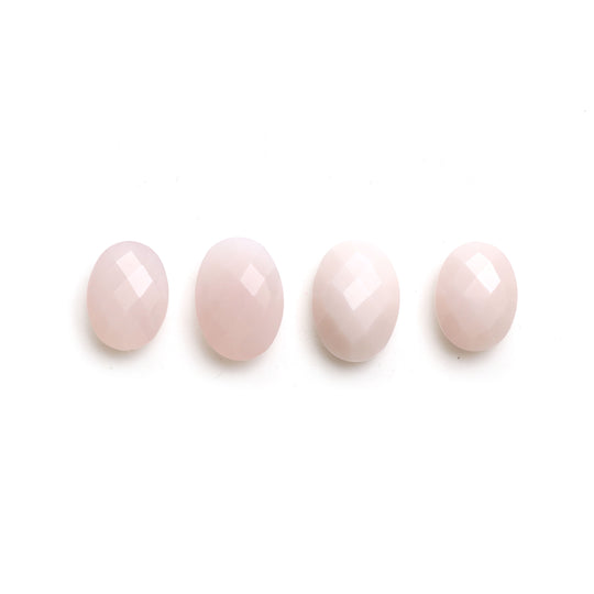 Natural Lavender Chalcedony Faceted Oval Loose Gemstone, 12x16 mm to 13x18 mm, Chalcedony Gemstone, Chalcedony Oval Cut, Set of 4 Pieces