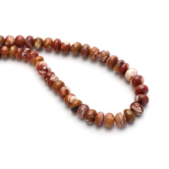 Howardite Opal Smooth Rondelle Beads, 7 mm to 9 mm, Howardite Opal Beads, Plain Opal Beads, 18 Inches Full Strand, Price Per Strand