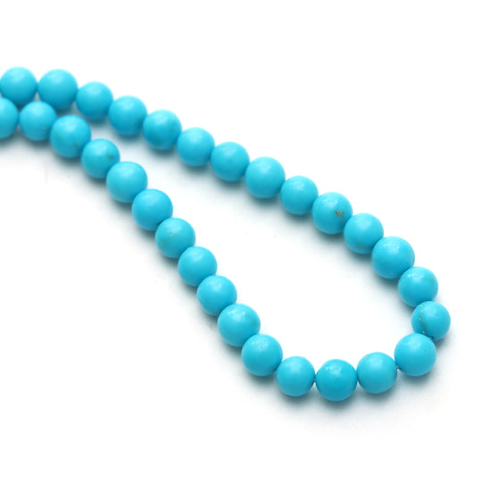 Turquoise Smooth Round Ball Beads, 4 mm to 5 mm, Turquoise Jewelry Making Beads, Plain Round Balls, 16 Inches Full Strand, Price Per Strand