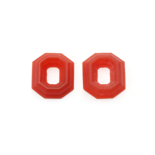 Carnelian Octagon Carving Loose Gemstone Frame, 19x21 mm, Carnelian Jewelry Making Carving Gemstone, Carnelian Carving, Pair ( 2 Pieces )