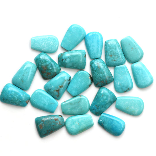 Turquoise Smooth Fancy Loose Gemstone, 13x20 mm to 15x20 mm, Turquoise Gemstone, Plain Fancy Cabs, Turquoise Cabs, Set of 21 Pieces