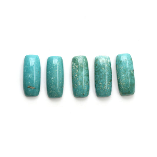 Turquoise Smooth Rectangle Loose Gemstone, 10x26 mm, Turquoise Gemstone, Plain Rectangle Cabs, Set of 5 Pieces