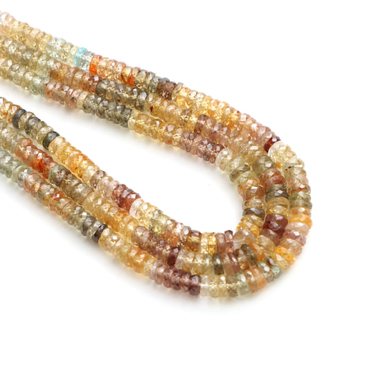 Golden Zircon Faceted Tyre Beads, 4 mm to 5 mm, Faceted Golden Zircon Beads, Faceted Zircon Tyre Beads, 17 Inch Strand, Price Per Strand