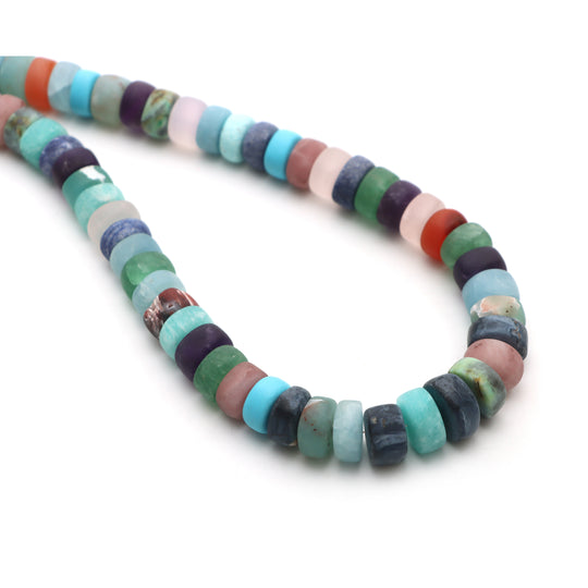 Mix Semi Matte Finish Smooth Rondelle Beads, 9 mm To 13 mm, Matte Finish Beads, Mix Semi Beads, 17 Inches Full Strand, Price Per Strand