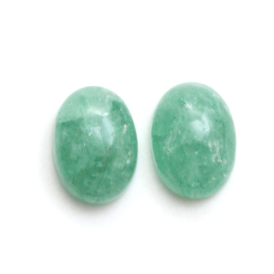 Natural Green Quartz Smooth Oval Loose Gemstone, 13x18 mm, Green Quartz Gemstone, Plain Oval Cabs, Set of 4 Pieces
