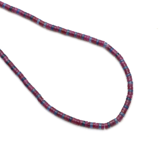Ruby & Sapphire smooth wheel shape beads, 4 mm, Wheel shape ruby beads, Plain ruby and sapphire tyre beads, 18 inch strand, Price per strand