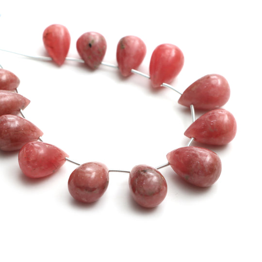 Rhodochrosite Smooth Drop Beads, 11x15 mm To 14x21 mm, Rhodochrosite Beads, Rhodochrosite Drops, 8 Inches Full Strand, Price Per Strand