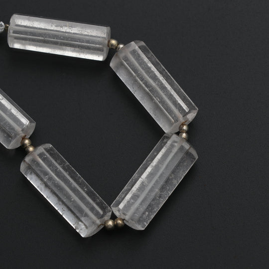 Crystal Faceted Cylinder Beads - 8x21 mm to 9x22 mm - Crystal Jewelry Making Beads, 13 Cm Full Strand, Price Per Strand