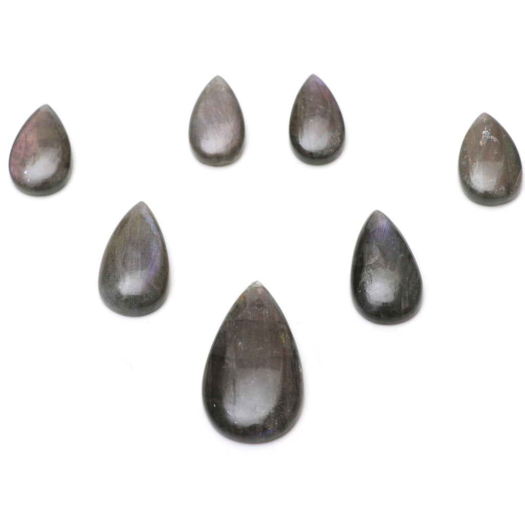 AAA Quality Natural Labradorite Smooth Pear Cabochon Gemstone | 15x27 mm to 25x45 mm | Gemstone Cabochon | Set of 7 Pieces - National Facets, Gemstone Manufacturer, Natural Gemstones, Gemstone Beads