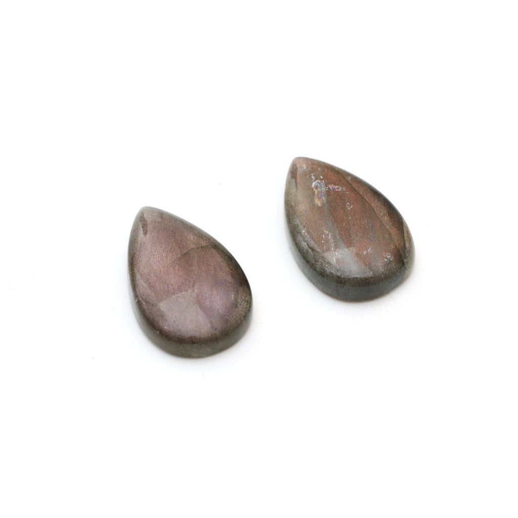 AAA Quality Natural Labradorite Smooth Pear Cabochon Gemstone | 17x27 mm | Gemstone Cabochon | Pair ( 2 Pieces ) - National Facets, Gemstone Manufacturer, Natural Gemstones, Gemstone Beads