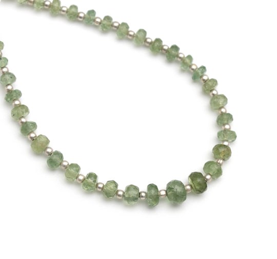 Mint Apatite Faceted Roundel Beads - 4 mm to 7 mm - Mint Apatite Jewelry Making Beads - 8 Inch/ 20 Cm Full Strand, Price Per Strand