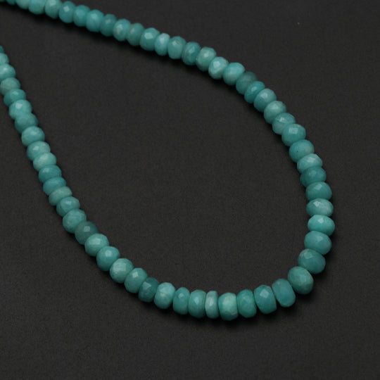 Amazonite Faceted Roundel Beads, 3 mm to 6 mm ,Amazonite Jewelry Making Beads, 18 Inch/ 46 Cm Full Strand, Price Per Strand