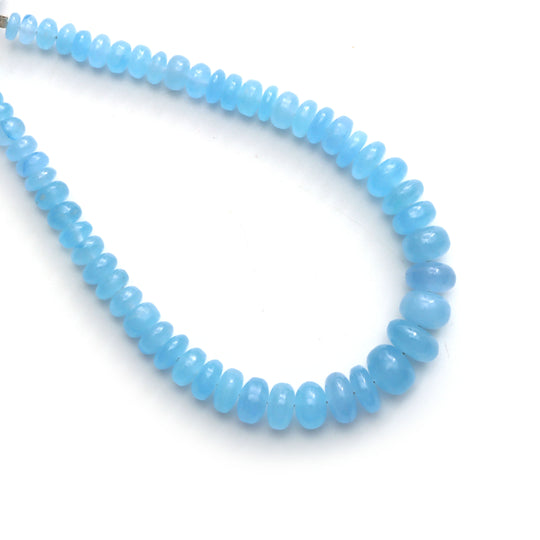 3.5 mm to 9.5 mm Natural Blue Jade Smooth Rondelle Shape Gemstone Beads