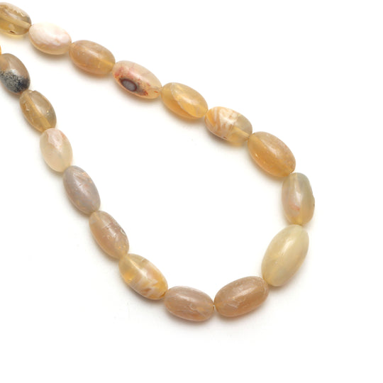 6.5x8.5 mm Rainbow Yellow Opal Smooth Nugget Beads Strand 18"