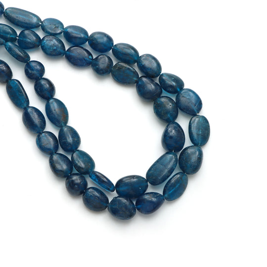 Neon Apatite Smooth Tumble Beads, 6x7 mm To 9x14 mm, Neon Apatite Jewelry Making Beads, 17.5 Inches Full Strand, Price Per Strand