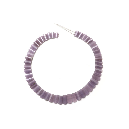 Natural Yttrium Fluorite Faceted Slice Layout Beads, 12x8 mm to 20x10 mm, Purple Fluroite Faceted, 17 Inch Full Strand, Price Per Strand