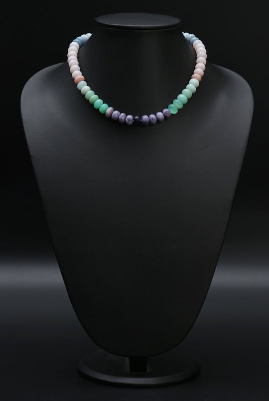 Opals from Around the World / Multi Opal Beaded Necklace/ Natural Opal Gemstone / Blue Opal / Green Opal / Pink Opal / Purple Opal / 16 Inch