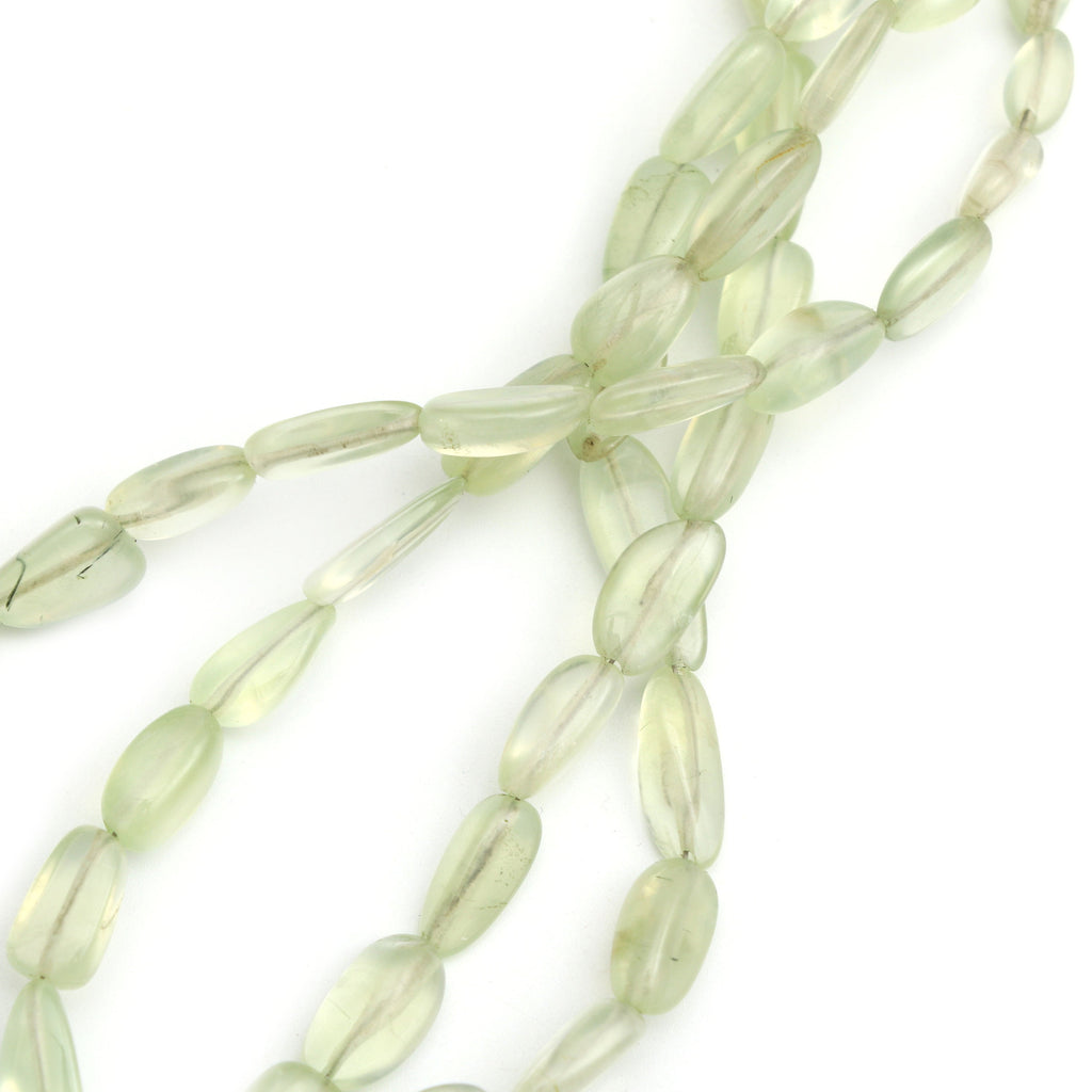 Prehnite Smooth Oval Beads, 4.5x7 mm to 5.5x12 mm, Prehnite Oval Beads - Gem Quality , 86 Inch Full Strand, Price Per Strand - National Facets, Gemstone Manufacturer, Natural Gemstones, Gemstone Beads