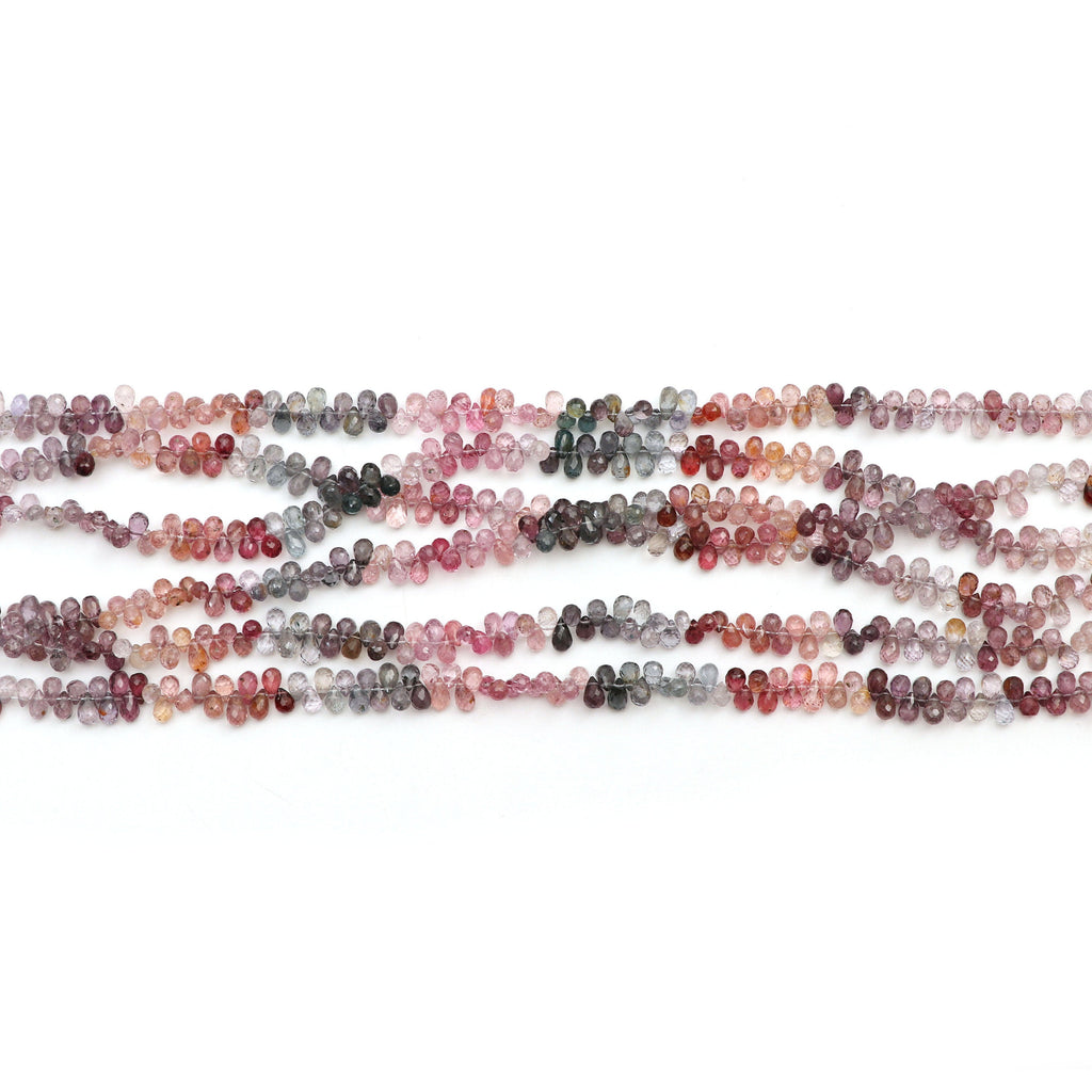 Multi Spinel Faceted Drop Beads | 4x5 mm to 4x5.5 mm | Multi Spinel Beads | Gem Quality | 8 Inch, 14 Inch Full Strand | Price Per Strand - National Facets, Gemstone Manufacturer, Natural Gemstones, Gemstone Beads