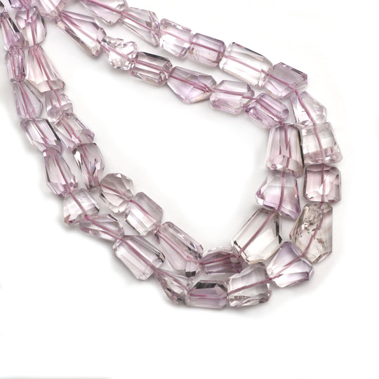Pink Amethyst Faceted Tumble Beads, 8x11.5 mm to 15x20.5 mm, Amethyst Jewelry Making Beads, 8 Inch/ 16 Inch/ 18 Inch Full Strand, Price Per Strand