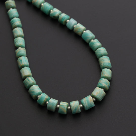 Amazonite Smooth Drum Beads - 6 mm to 7 mm- Amazonite Jewelry Making Beads, 8 Inch/ 20 Cm Full Strand, Price Per Strand