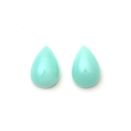 Natural Chrysophrase Smooth Pear Cabochon Gemstone | 15x21 mm | Chrysoprase Jewelry Making Gemstone | 2 Pairs ( 4 Pieces )