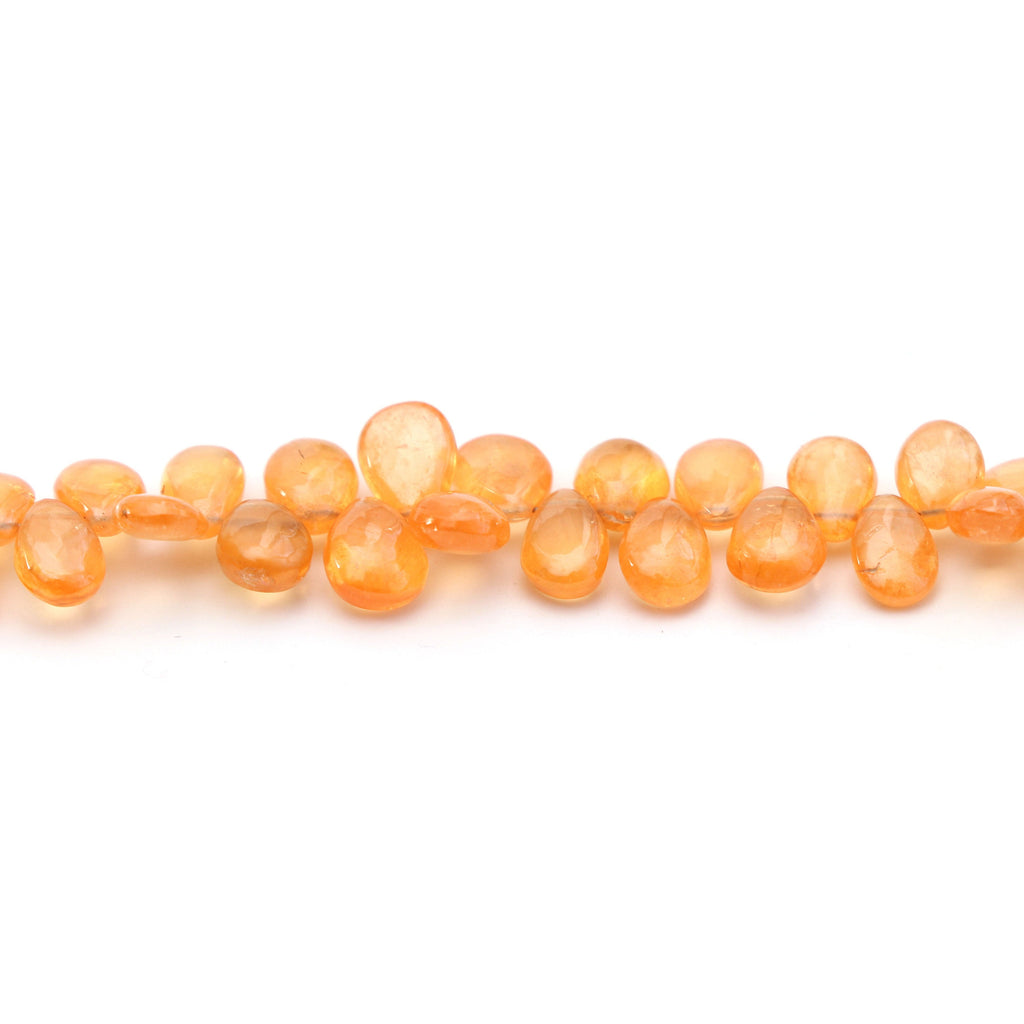 Spessartite Smooth Pear Beads- 4.5x5.5mm To 5.5x8mm- Spessartite Pear Beads - Gem Quality, 8 Inch/16 Inch Full Strand, Price Per Strand - National Facets, Gemstone Manufacturer, Natural Gemstones, Gemstone Beads