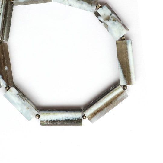 Blue Opal Smooth Cylinder Beads , 7x9 mm to 8x21 mm - Blue Opal Jewelry Making Beads, 7.5 Inch Full Strand, Price Per Strand