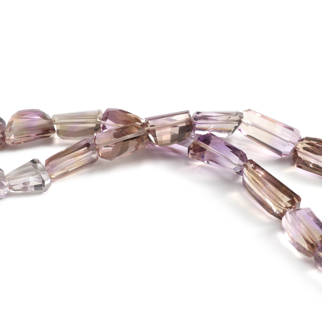 Natural Ametrine Faceted Tumble Beads | Ametrine Faceted Necklace | 8x9 mm to 21x11 mm | 13 Inch | Price Per Strand - National Facets, Gemstone Manufacturer, Natural Gemstones, Gemstone Beads