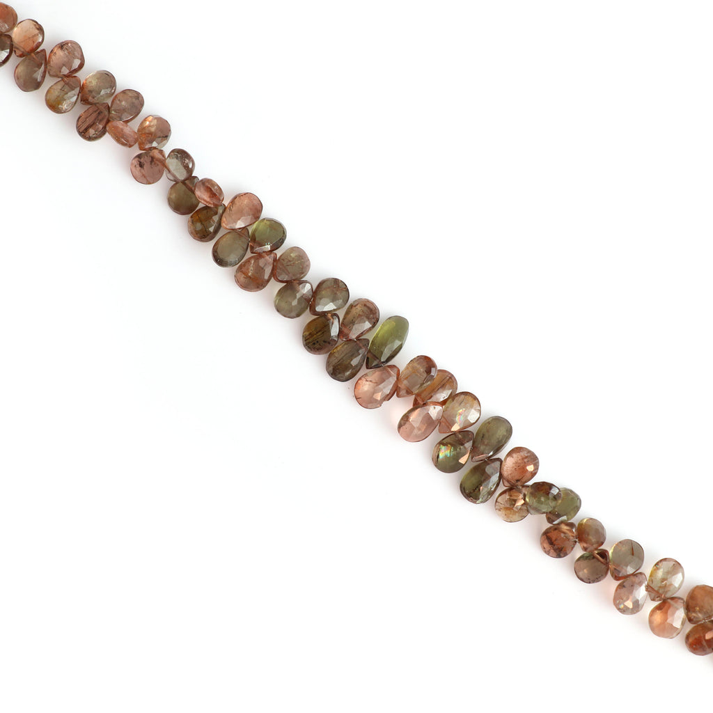 Andalusite Faceted Pears Beads- 5x6 mm to 8x9 mm - Andalusite Pear - Gem Quality , 20 Cm Full Strand, Price Per Strand - National Facets, Gemstone Manufacturer, Natural Gemstones, Gemstone Beads