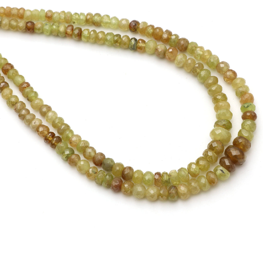 Sphene Faceted Roundel Beads, 2.5 mm to 7 mm, Sphene Roundel Beads, - Gem Quality , 12 Inch/ 30 Cm Full Strand, Price Per Strand - National Facets, Gemstone Manufacturer, Natural Gemstones, Gemstone Beads